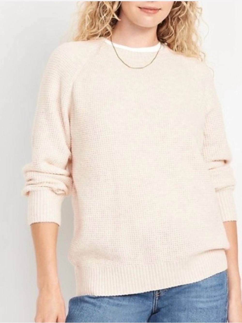 Old Navy Sosoft Crewneck Sweater in Cream Size XL